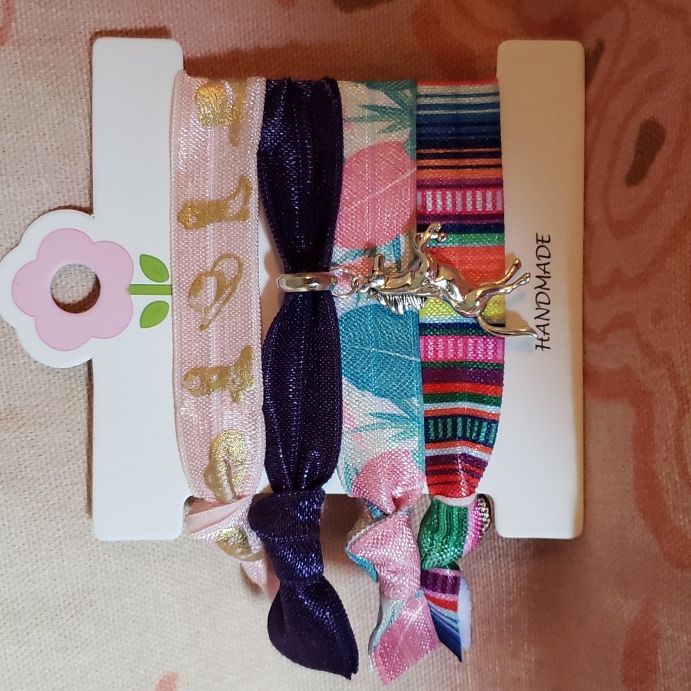 Bucking Horse Hair Ties Serape Hair Ties Leaf Hair Ties Cowgirl Boots Vaquera - Picture 5 of 9